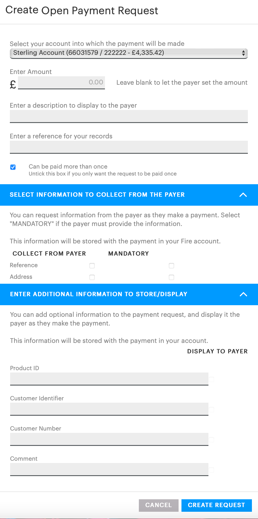 Veetso payment link and QR sharing