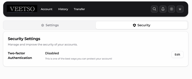 Veetso verification code entry